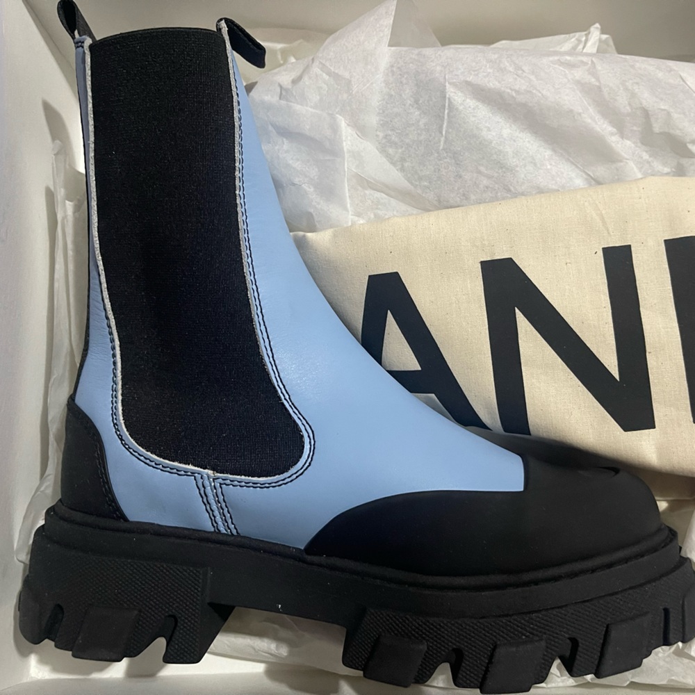 Ganni Cleated Mid Chelsea Boots